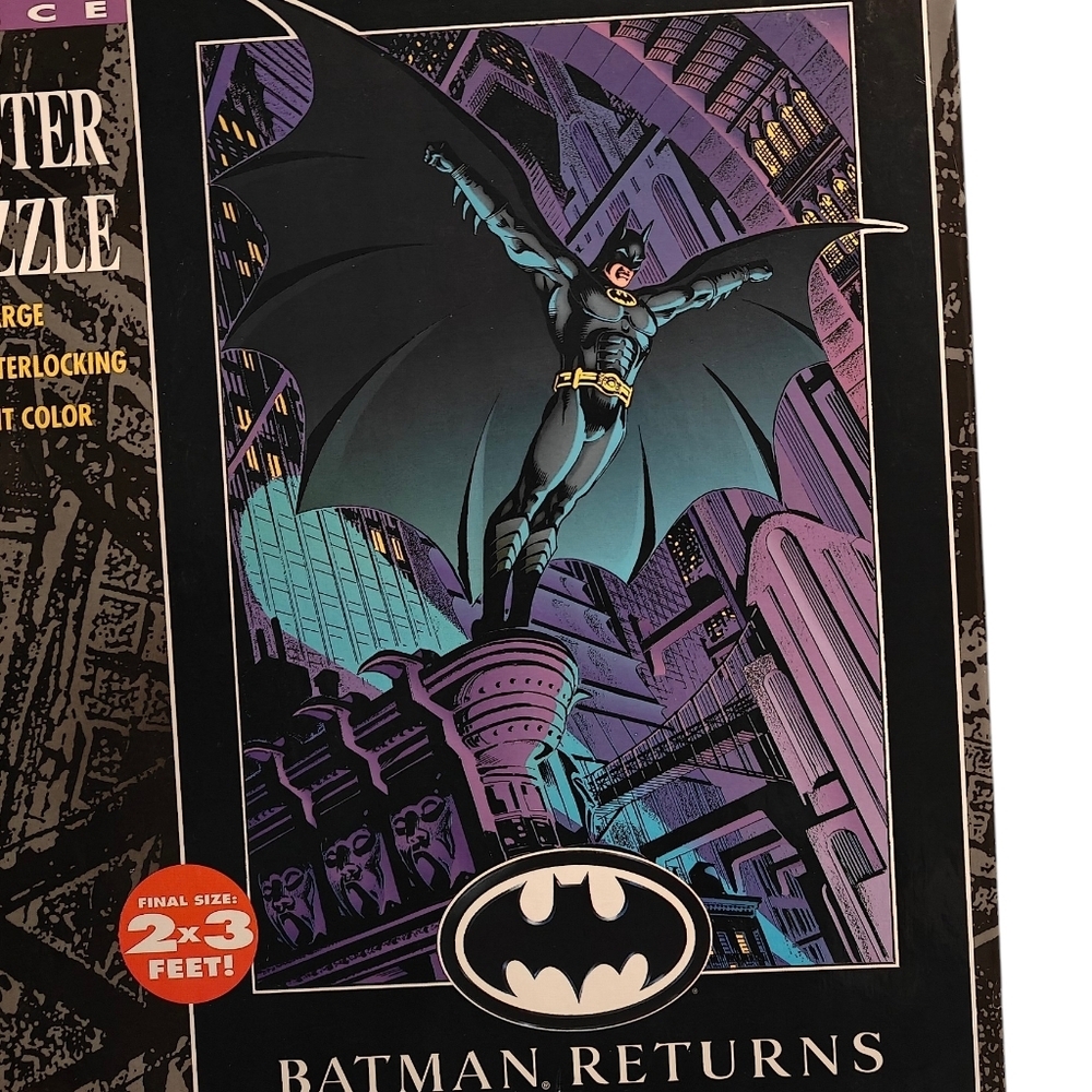 VINTAGE NWOT 1992 Batman Returns Series 300 Piece Jigsaw Poster Puzzle Golden - Picture 12 of 12